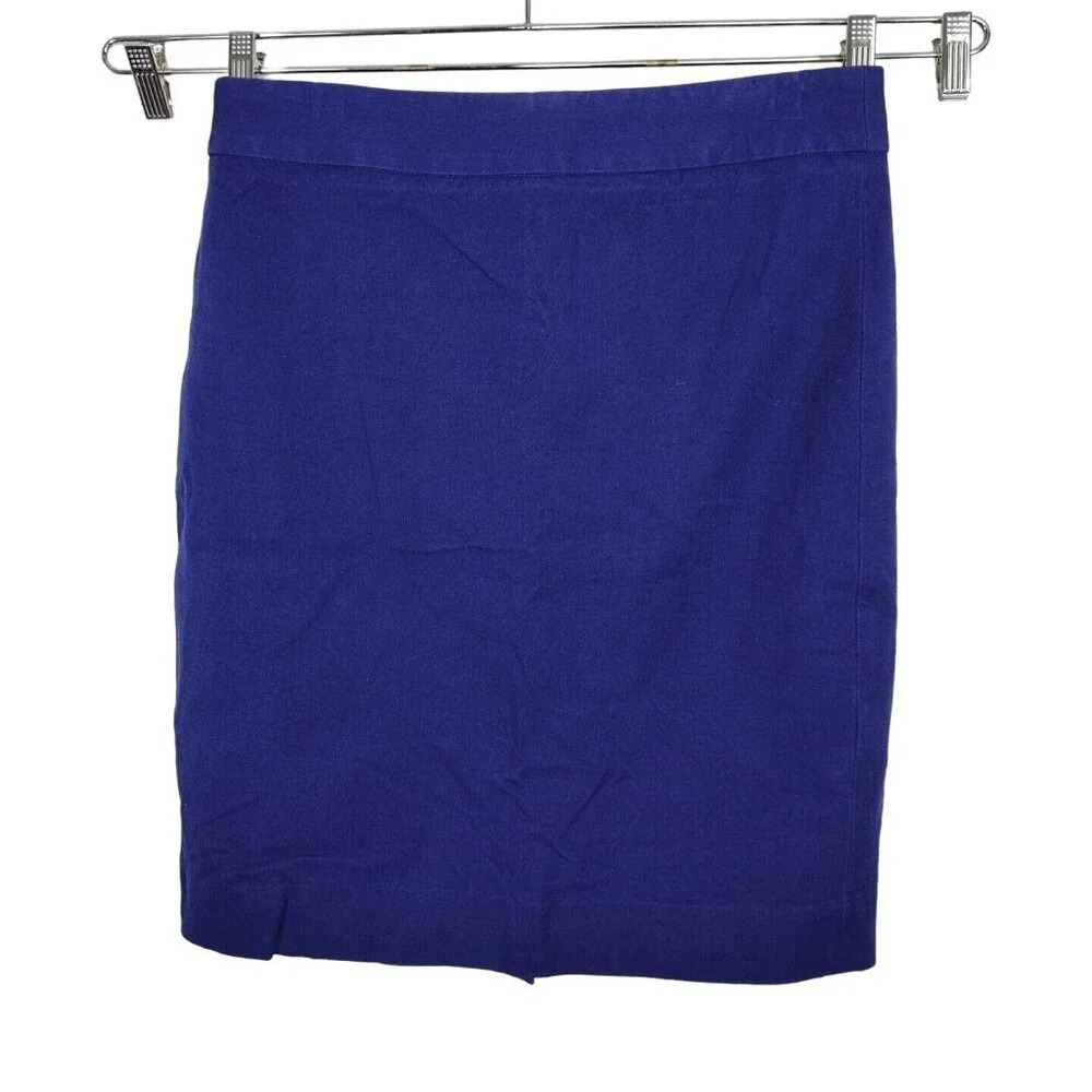 Banana Republic Sloan Pencil Skirt Women Size 12 Back Slit Blue Work Casual